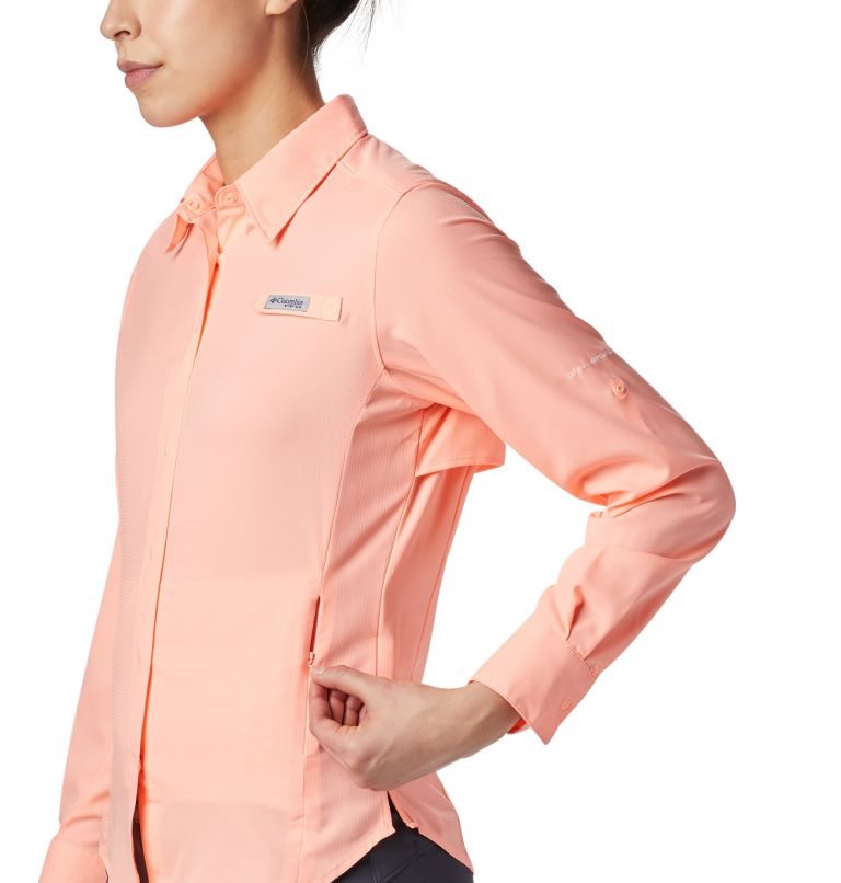 Women's Columbia PFG Tamiami II Long Sleeve Shirts Pink | Plus Size CA-D814A